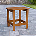 Flash Furniture Charlestown All-Weather Adirondack Side Table, 18-1/4”H x 18-3/4”W x 15”D, Teak 1 thumbnail image