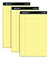 TOPS™ Docket™ Writing Pads, 8 1/2" x 13 1/4", Legal Ruled, 50 Sheets, Canary, Pack Of 3 Pads