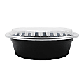 Karat Round Plastic Takeout Food Containers With Lids, 24 Oz, Black, Case Of 150 Sets 1 thumbnail image