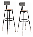 National Public Seating® 6200 Series Adjustable-Height Stools With Backrests, Black, Pack Of 2 Stools 1 thumbnail image