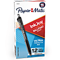 Paper Mate® InkJoy™ 300 RT Retractable Pens, Medium Point, 1.0 mm, Translucent Black Barrels, Black Ink, Pack Of 12