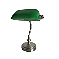 Simple Designs Traditional Mini Banker's Lamp with Green Glass Shade