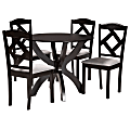 Baxton Studio Nesa 5-Piece Dining Set, Gray/Dark Brown 1 thumbnail image