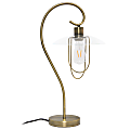 Lalia Home Modern Metal Scroll Table Lamp, 22-1/4"H, Clear Shade/Antique Brass Base