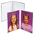 Azar Displays Side-By-Side Acrylic Photo Frames, 6" x 4", Clear, Pack Of 2 Frames