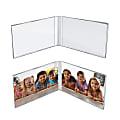 Azar Displays Side By Side Acrylic Double Photo Holders, 5”H x 14”W x 3”D, Clear, Set Of 2 Holders