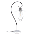 Lalia Home Modern Metal Scroll Table Lamp, 22-1/4"H, Clear Shade/Chrome Base 1 thumbnail image