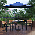 Flash Furniture Lark 7-Piece Outdoor Patio Dining Table Set, 29-1/2"H x 30"W x 48"D, Navy