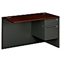 HON® 38000 48"W Left-Pedestal Desk Return, Mahogany/Charcoal