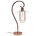 Lalia Home Modern Metal Scroll Table Lamp, 22-1/4"H, Clear Shade/Rose Gold Base 1 thumbnail image