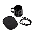 Mind Reader Coffee/Tea Warmer Set With Ceramic Mug, Black 1 thumbnail image