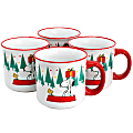 Peanuts Snoopy And Woodstock 4-Piece Stoneware Christmas Tree Mug Set, 21 Oz, Red/Multicolor 1 thumbnail image