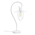 Lalia Home Modern Metal Scroll Table Lamp, 22-1/4"H, Clear Shade/Matte White Base