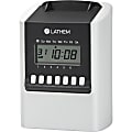 Lathem Calculating Electronic Time Clock, 100 Employees, 6-15/16”H x 5-1/4”W x 9-5/8”D, Gray, 700E