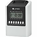 Lathem Calculating Electronic Time Clock, 100 Employees, 6-15/16”H x 5-1/4”W x 9-5/8”D, Gray, 700E 1 thumbnail image