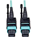 Tripp Lite 5M MTP / MPO Patch Cable 12 Fiber 40GbE Aqua OM3 Plenum 16ft 16' 5 Meter - 12 Fiber,40GbE, 40GBASE-SR4,OM3 Plenum-rated - Aqua, 5M (16-ft.)"