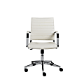 Eurostyle Brooklyn Faux Leather Low-Back Commercial Office Chair, Chrome/White
