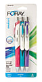 FORAY® Embark Retractable Ballpoint Pens, Medium Point, 1.0 mm, Assorted Ink Colors, Pack Of 3 1 thumbnail image