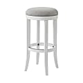 New Ridge Home Goods Avery Backless Swivel Bar Stool, White/Gray