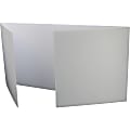 Flipside Tri-fold StudyCarrel - 12" Height x 48" Width - White - Plastic 1 thumbnail image
