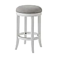 New Ridge Home Goods Avery Backless Swivel Counter Stool, White/Gray