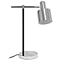 Lalia Home Mid-Century Modern Metal Table Lamp, Chrome Shade/Black Base 1 thumbnail image