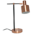 Lalia Home Mid-Century Modern Metal Table Lamp, Rose Gold Shade/Black Base 1 thumbnail image