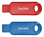 Sandisk Cruzer Snap USB Flash Drive Pack of 2, 32GB, Red and Blue 1 thumbnail image