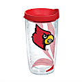 Tervis Genuine NCAA Tumbler With Lid, Louisville Cardinals, 16 Oz, Clear