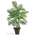 Nearly Natural 38"H Silk Areca Palm Plant With Wicker Basket, Green