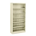 HON® Brigade® 600 36"W Lateral 6-Shelf Letter-Size File Cabinet, Metal, Putty 1 thumbnail image