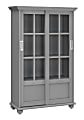 Ameriwood™ Home Aaron Lane 51"H 4-Shelf Bookcase With Sliding Glass Doors, Soft Gray