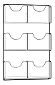 Azar Displays 6-Pocket Wall-Mount Letter Brochure Holders, 33-5/8"H x 18-7/8"W x 1-3/4"D, Clear, Pack Of 2 Holders
