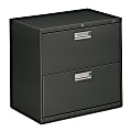 HON® 600 30"W x 19-1/4"D Lateral 2-Drawer File Cabinet With Lock, Charcoal