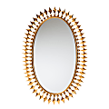 Baxton Studio Rogier Oval Accent Wall Mirror, 37-5/16”H x 25”W x 1/4”D, Antique Goldleaf