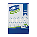 Dixie® Plastic Utensils, Medium-Weight Teaspoons, White, Box Of 100 Teaspoons