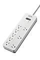 APC® Home Office SurgeArrest 8-Outlet Surge Protector, 6' Cord, White, PH8W