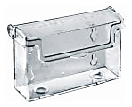 Azar Displays Styrene Clip-On Removable Business Card Pockets, 2-3/4"H x 4-1/4"W x 1-1/2"D, Clear, Pack Of 2 Pockets