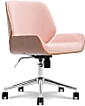 Elle Décor Ophelia Bentwood Fabric Mid-Back Task Chair, Pink/Chrome