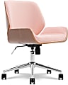 Elle Décor Ophelia Bentwood Fabric Mid-Back Task Chair, Pink/Chrome 1 thumbnail image