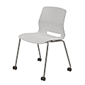 KFI Studios Imme Stack Chair With Caster Base, Light Gray/Silver