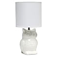 Simple Designs Owl Table Lamp, 12-13/16"H, Off White/Off White