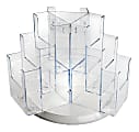 Azar Displays 9-Pocket 3-Tier Revolving Brochure Holder, 9"H x 14"W x 14"D, Clear