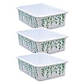 Teacher Created Resources Plastic Storage Bin, Large, Eucalyptus, Pack Of 3 1 thumbnail image
