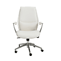 Eurostyle Crosby Faux Leather Low-Back Commercial Office Chair, White/Silver 1 thumbnail image