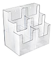 Azar Displays 3-Tier 6-Pocket Plastic Trifold Brochure Holders, 9-1/8"H x 9"W x 5-3/8"D, Clear, Pack Of 2 Holders 1 thumbnail image