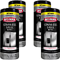Weiman Stainless Steel Wipes - Wipe - 7" Width x 8" Length - 30 / Canister - 4 / Carton - White 1 thumbnail image