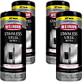 Weiman Stainless Steel Wipes - Wipe - 7" Width x 8" Length - 30 / Canister - 4 / Carton - White