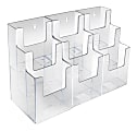 Azar Displays 3-Tier 9-Pocket Acrylic Trifold Brochure Holders, 9"H x 13-1/2"W x 5-1/4"D, Clear, Pack Of 2 Holders 1 thumbnail image