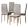 Baxton Studio Armand Dining Chairs, Gray/Gold, Set Of 4 Chairs 1 thumbnail image